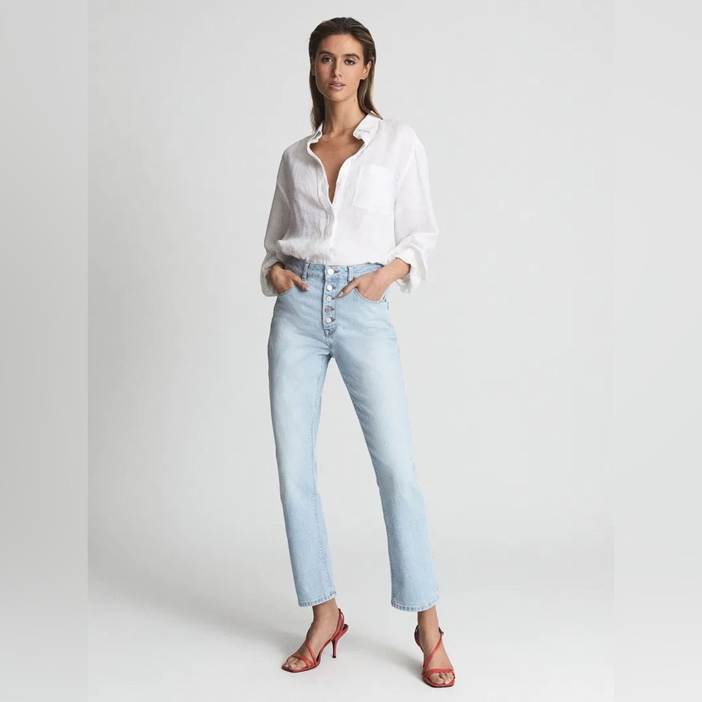 Reiss Bailey Straight Leg Jean Light Blue 25
